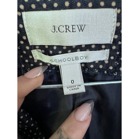 J.Crew schoolboy blazer polka dot size 0 twee coquette light academia collegiate - Picture 6 of 6